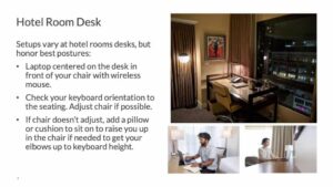 Working at a Hotel Room Desk Desk Ergonomics