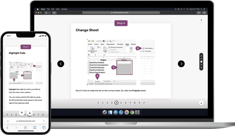 Laptop and phone with an image of the "Create an Excel Drop-Down List" Microlearning course.