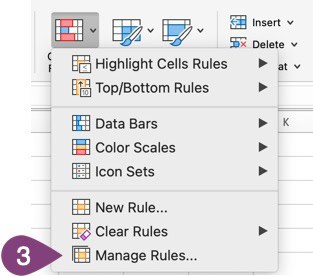 The steps described overlayed on an image of Excel.