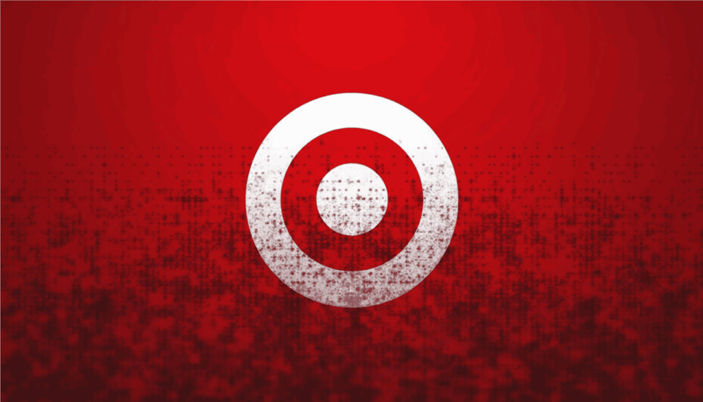 Target logo with a digital security risk slowly encroaching over its logo.